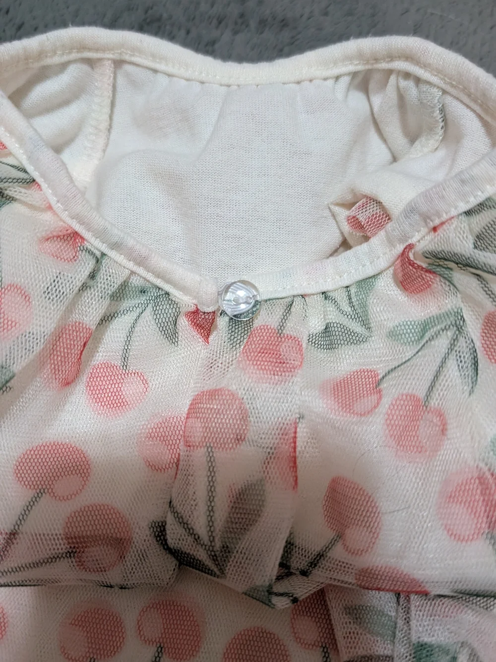 Madison White Cherry-Print Dress with Red Leggings & Matching Bow Headband
